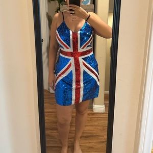 Sequined Union Jack Dress / British Flag Dress